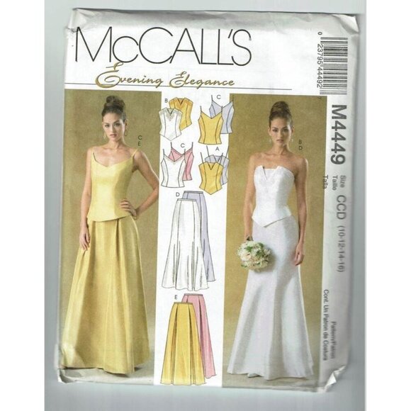 McCalls M4449 Misses/Miss Petite Formal Gown Corset Sewing Pattern Sizes 10-16 - Picture 4 of 5
